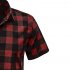 Men Casual Shirt Short Sleeve Plaid Cotton Hawaiian Tops Lapel Loose Cardigan Tops Army Green M