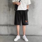 Men Casual Shorts With Pockets Elastic Waist Solid Color Summer Sports Athletic Gym Short Pants black_XL