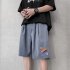 Men Casual Shorts With Pockets Elastic Waist Solid Color Summer Sports Athletic Gym Short Pants black XL