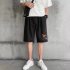 Men Casual Shorts With Pockets Elastic Waist Solid Color Summer Sports Athletic Gym Short Pants black XL
