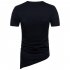 Men Casual Slim Short Sleeve T Shirt Unique Irregular Hem Braided Rope Tops black XXL