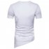 Men Casual Slim Short Sleeve T Shirt Unique Irregular Hem Braided Rope Tops white M