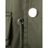 Men Casual Solid Color Jacket Chic Slim Multi pocket Stand Collar Coat  ArmyGreen  XL 
