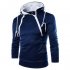 Men Casual Sports Long Sleeve Double Zipper Hoodie Simple Solid Color Hooded Sweatshirt  white XL