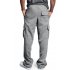 Men Casual Sports Multi Pockets Loose Straight Overalls Pants black M