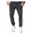 Men Casual Sports Pants Side Multi color Ribbon Fashion Pants Trousers gray XXL