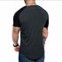 Men Casual Sports T shirt Thin Slim Fashion Matching Color T shirt Dark gray with black M