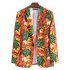 Men Casual Suit Fashion Printing Single Breasted Cotton Blend Coat XF211 3XL