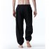 Men Casual Trousers Fashion Striped Middle Waist Elastic Waist Pants Large Size Loose Breathable Pants light grey XL