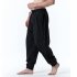 Men Casual Trousers Fashion Striped Middle Waist Elastic Waist Pants Large Size Loose Breathable Pants light grey XL