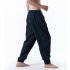 Men Casual Trousers Fashion Striped Middle Waist Elastic Waist Pants Large Size Loose Breathable Pants light grey XL