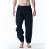 Men Casual Trousers Fashion Striped Middle Waist Elastic Waist Pants Large Size Loose Breathable Pants light grey XL