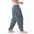 Men Casual Trousers Fashion Striped Middle Waist Elastic Waist Pants Large Size Loose Breathable Pants black XL