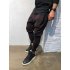 Men Casual Trousers Tight Trousers Foot Loose Long Pants  Red wine M