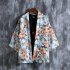 Men Chinese Style Robe Summer Three quarter Sleeves Beach Shirt Sun Protection Chiffon Cardigan Jacket 8895 M