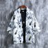 Men Chinese Style Robe Summer Three quarter Sleeves Beach Shirt Sun Protection Chiffon Cardigan Jacket 8895 XL