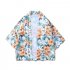 Men Chinese Style Robe Summer Three quarter Sleeves Beach Shirt Sun Protection Chiffon Cardigan Jacket 8916 S