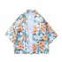 Men Chinese Style Robe Summer Three quarter Sleeves Beach Shirt Sun Protection Chiffon Cardigan Jacket 8916 M