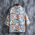 Men Chinese Style Robe Summer Three quarter Sleeves Beach Shirt Sun Protection Chiffon Cardigan Jacket 8917 S