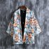 Men Chinese Style Robe Summer Three quarter Sleeves Beach Shirt Sun Protection Chiffon Cardigan Jacket 8917 S
