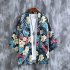 Men Chinese Style Robe Summer Three quarter Sleeves Beach Shirt Sun Protection Chiffon Cardigan Jacket 8917 XXL