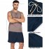 Men Cotton Linen Shorts With Pockets Large Size Casual Loose Breathable Straight Pants light blue 3XL