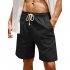 Men Cotton Linen Shorts With Pockets Large Size Casual Loose Breathable Straight Pants light blue 3XL