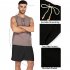 Men Cotton Linen Shorts With Pockets Large Size Casual Loose Breathable Straight Pants light blue 3XL