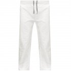 Men Cotton Loose Pants Drawstring Yoga Elastic Waist Straight Trousers    White L