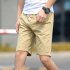 Men Cotton Middle Length Trousers Baggy Fashion Slacks Sport Beach Shorts Navy  fish bone  M