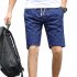 Men Cotton Middle Length Trousers Baggy Fashion Slacks Sport Beach Shorts White  fish bone  M