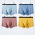 Men Cotton Soft Boxer Briefs Breathable Solid Color Trunks Underwear Multi color Loose Stretch Mid waist Underwear Black XXL