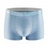Men Cotton Underwear Summer Soft Breathable Stretch Mesh Large Size Ice Silk Boxer Briefs Underpants light blue XL