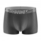 Men Cotton Underwear Summer Soft Breathable Stretch Mesh Large Size Ice Silk Boxer Briefs Underpants dark grey XXL