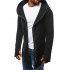 Men Dark Cloak Design Hoodie Fashionable Warm Hooded Pullover Top with Zipper Closure light grey XL