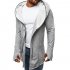 Men Dark Cloak Design Hoodie Fashionable Warm Hooded Pullover Top with Zipper Closure light grey XL