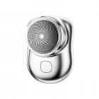 Men Electric Razor Waterproof Washable Portable Mini Pocket Size Shaver Usb Rechargeable Silver