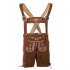 Men Embroidered Suspender Pants Bavarian Traditional Style Pants Brown DE Size XL