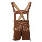 Men Embroidered Suspender Pants Bavarian Traditional Style Pants Brown