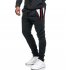 Men Fall Winter Casual Fashion Stripes Middle Waisted Pants Trousers for Sports Casual Business black XXXL