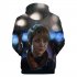 Men Fashion 3D Digital Print Hoodie Casual Hooded Loose Type Sweater Tops A  XL