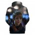Men Fashion 3D Digital Print Hoodie Casual Hooded Loose Type Sweater Tops B  XL