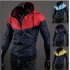 Men Fashion Autumn Thin Hooded Casual Slim Jacket Tops Coat red M