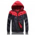 Men Fashion Autumn Thin Hooded Casual Slim Jacket Tops Coat red M