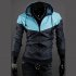 Men Fashion Autumn Thin Hooded Casual Slim Jacket Tops Coat blue XL