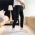Men Fashion Black Ninth Pants Broken Hole Jeans C58 black 29 