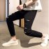 Men Fashion Black Ninth Pants Broken Hole Jeans C58 black 29 