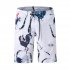 Men Fashion Breathable Loose Quick drying Casual Printed Shorts Beach Pants Red flamingo XL