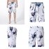 Men Fashion Breathable Loose Quick drying Casual Printed Shorts Beach Pants Red flamingo XXXL
