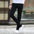 Men Fashion Casual All match Straight Leg Jeans Pure black 32